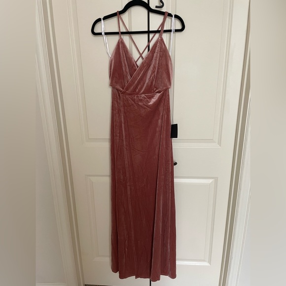 Lulus Whimsical Romance Mauve Velvet Faux-Wrap Maxi Dress. Medium. Never worn - Picture 1 of 3